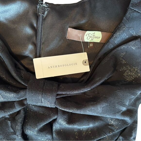 Anthropologie NWT Black Ruffle Peplum Blouse - Picture 5 of 7